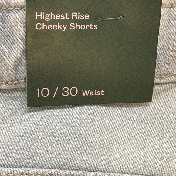 Wild Fable - Women's Super-High Rise Cheeky Jean Shorts - distressed blue - new - Picture 9 of 10